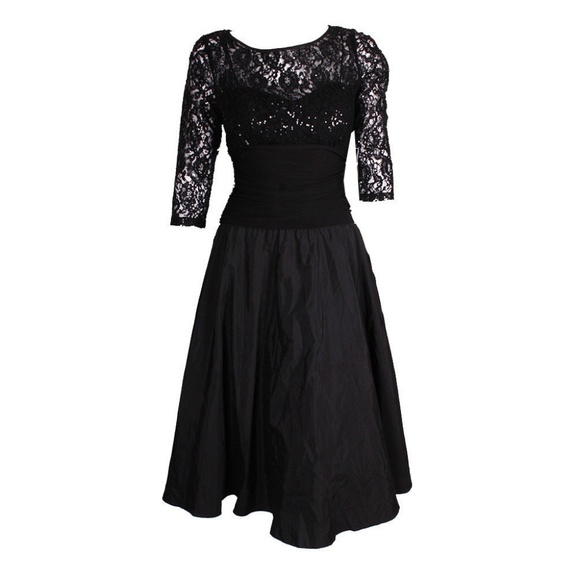 Jessica Howard Dresses Jessica Howard Black 34sleeve Sequin Dress